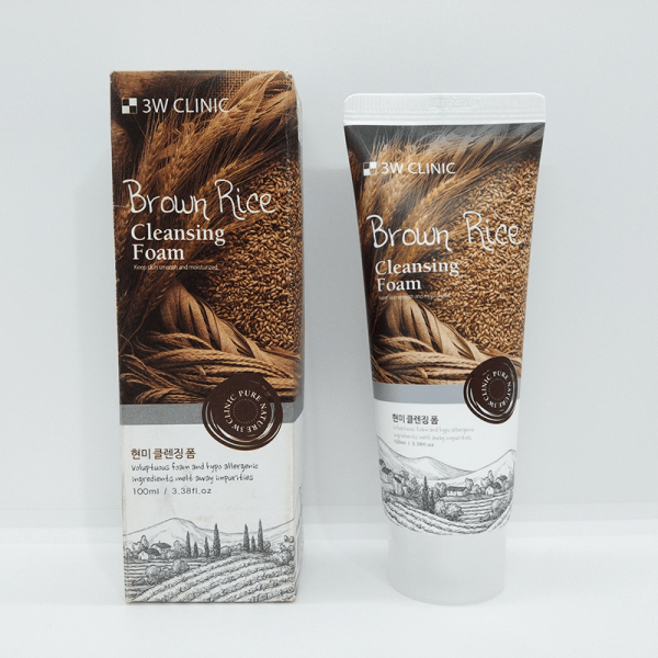 FACE WASH 3W CLINIC BROWN RICE CLEANSING FOAM 100ML