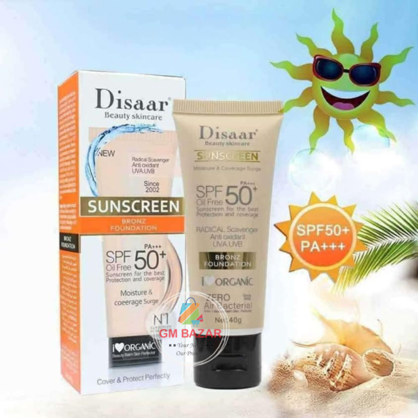 SUNSCREEN DISAAR BRONZ FOUNDATION OIL FREE SPF 50+ PA+++ 40GM