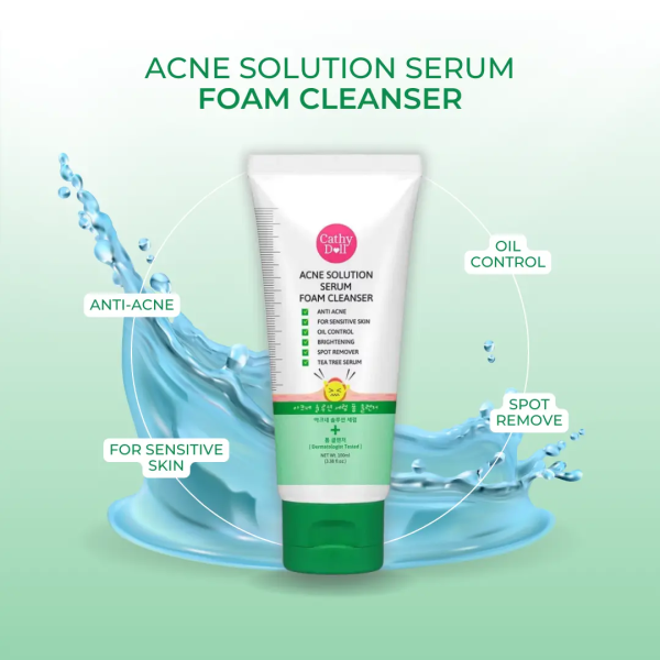 SERUM CATHY DOLL ACNE SOLUTION SERUM FOAM CLEANSER 100ML
