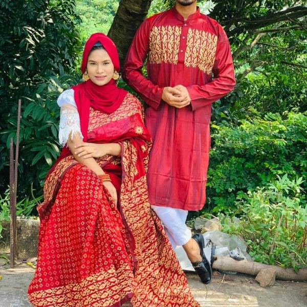ধুপিয়ান সিল্কের শাড়ি পাঞ্জাবি কাঁপল