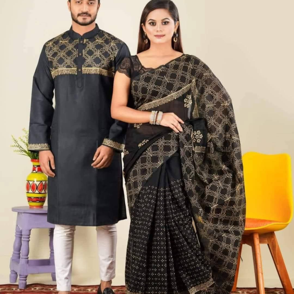 ধুপিয়ান সিল্কের শাড়ি পাঞ্জাবি কাঁপল
