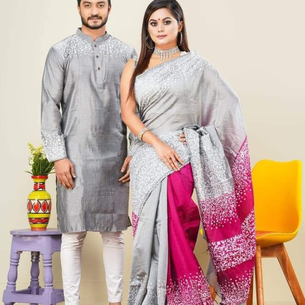 ধুপিয়ান সিল্কের শাড়ি পাঞ্জাবি কাঁপল