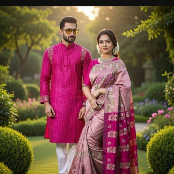 ধুপিয়ান সিল্কের শাড়ি পাঞ্জাবি কাঁপল