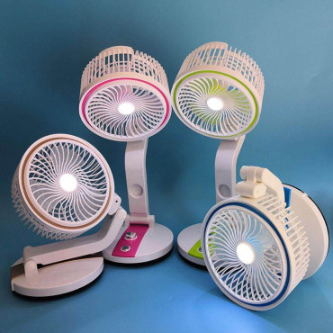 Rechargeable folding Fan With Led Light ( 2 Year warranty )