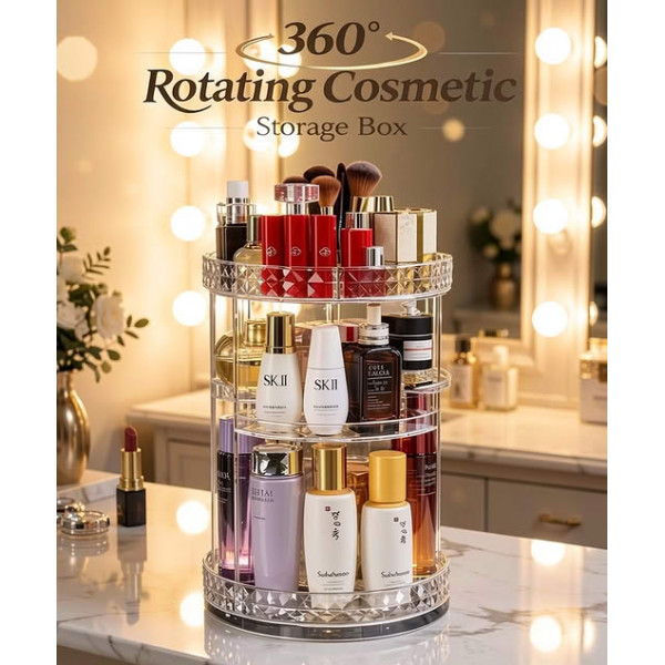 360 Degree Rotation Cosmetic Organizer Box