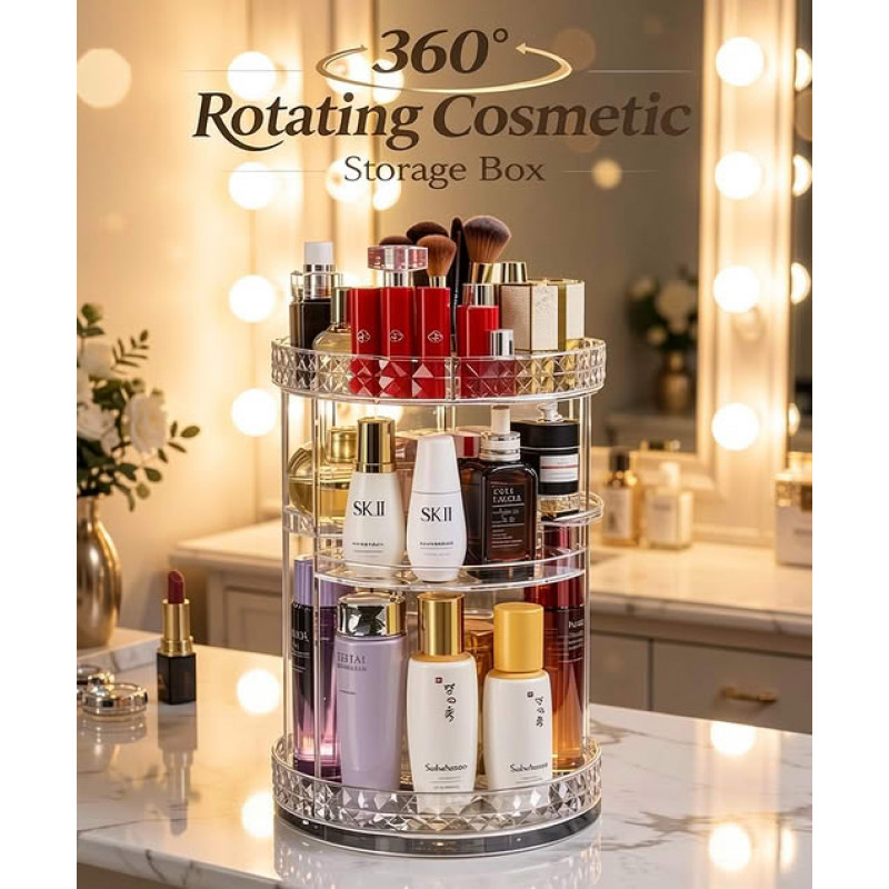 360 Degree Rotation Cosmetic Organizer Box