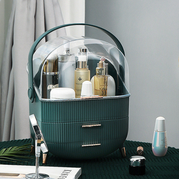 Large Capacity Makeup Storage Box (Dark Green)