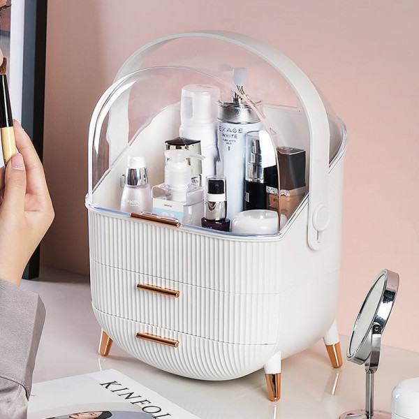 Large Capacity Makeup Storage Box (White)