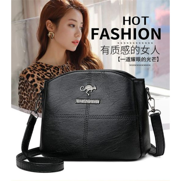 3 Layers Luxury Crossbody Bag ( Black )