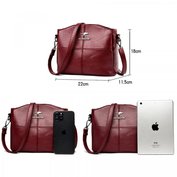3 Layers Luxury Crossbody Bag ( Maroon )
