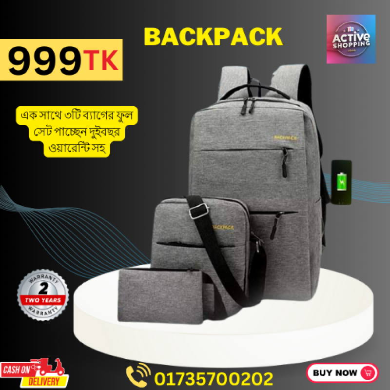 3 Pcs Bag Set (Ash)