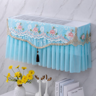 Floral AC Cover (Sky Blue)