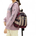 Backpack Waterproof Casual Bag (Wine Red)
