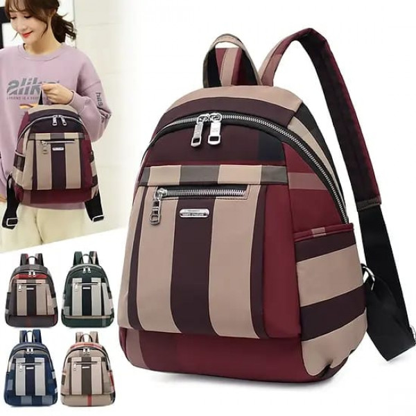 Backpack Waterproof Casual Bag (Wine Red)