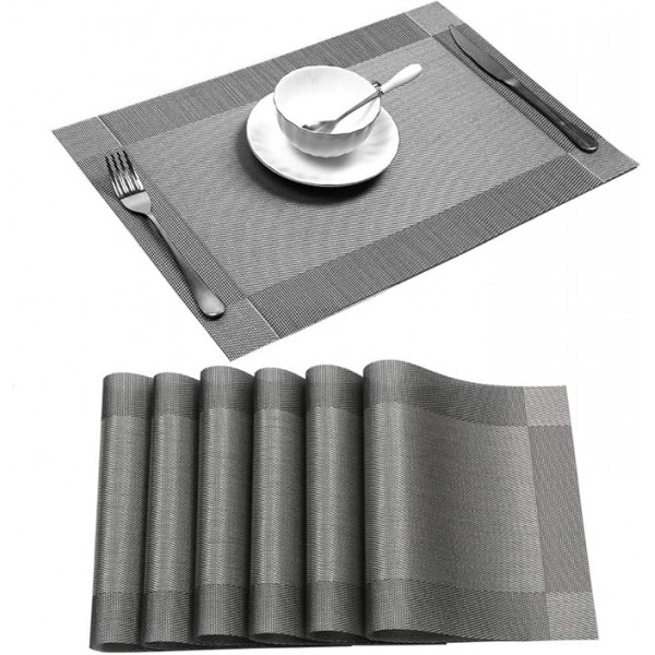 Dining Table Mat ( গ্রে কালার ৬ পিচের সেট )