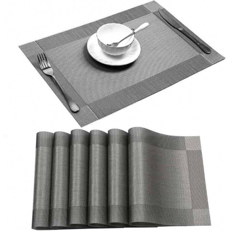 Dining Table Mat ( গ্রে কালার ৬ পিচের সেট )