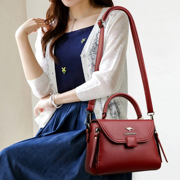 High Quality Handbag Kangaroo (Maroon)