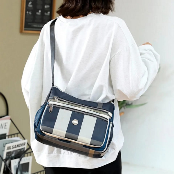 Multi Pocket Crossbody Bag  (Blue)