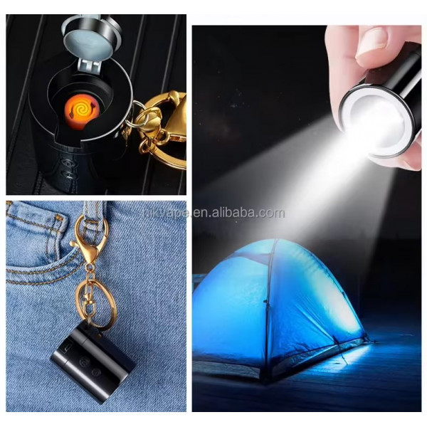 USB charging lighter with LED lighting torch