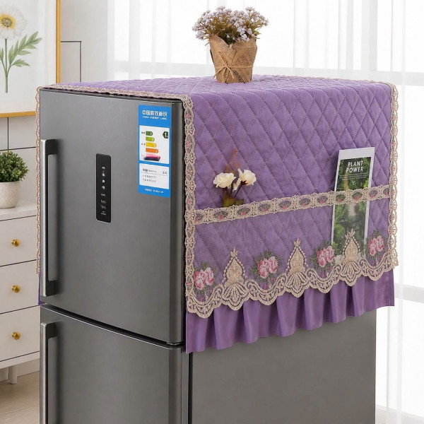 Refrigerator Waterproof and Dustproof Fabric Cover (Purple)