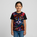 Cat colorful t-shirt half sleeve-AKHRC5.4