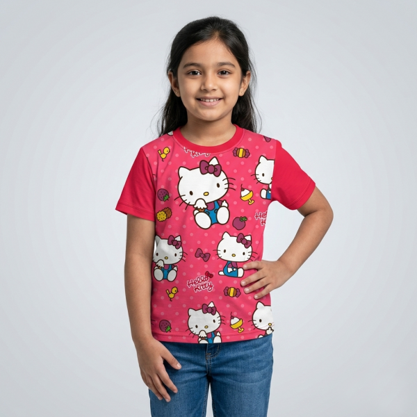 Helo kitty t-shirt half sleeve-AKHRC6.3