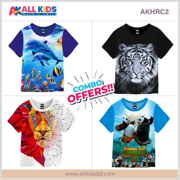 4pcs Half sleeve boys t-shirt combo-AKHRC2