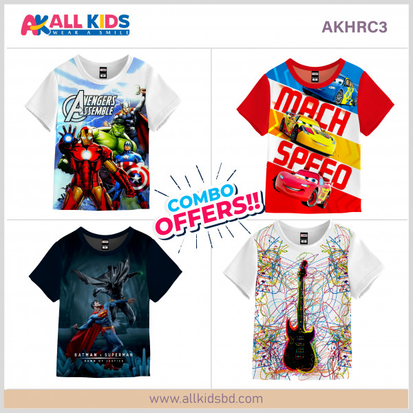 4pcs Half sleeve boys t-shirt combo-AKHRC3