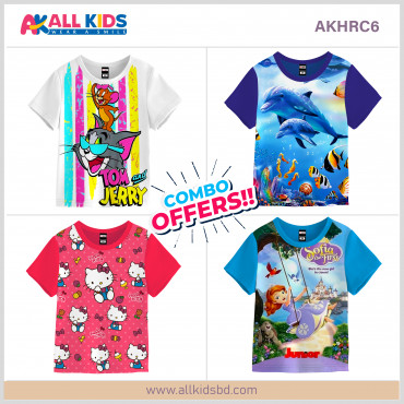 4pcs Half sleeve gir...