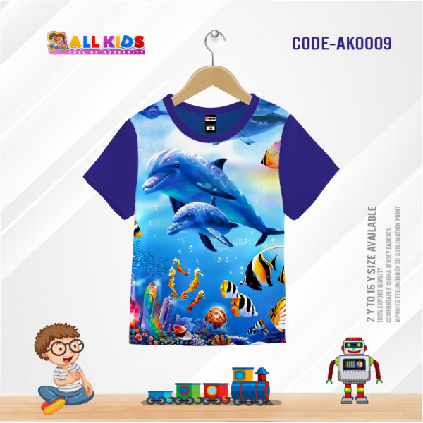 Dolphin blue t-shirt half sleeve-AKHRC2.4