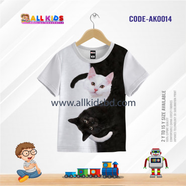 Cat white t-shirt ha...