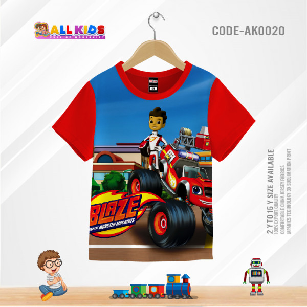 BLAZE RACE KIDS 3d T-SHIRT HALF SLEEVE (SUBLIMATION PRINT)-AK0020