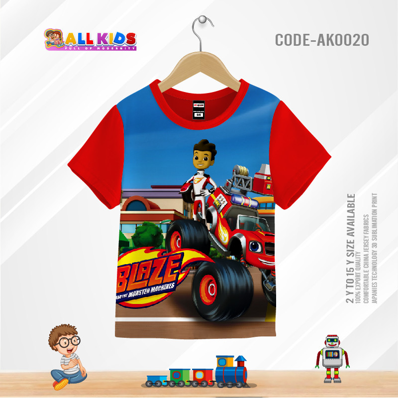 BLAZE RACE KIDS 3d T-SHIRT HALF SLEEVE (SUBLIMATION PRINT)-AK0020