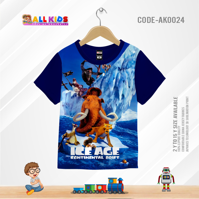 ICE AGE KIDS 3d T-SHIRT HALF SLEEVE (SUBLIMATION PRINT)-AK0024