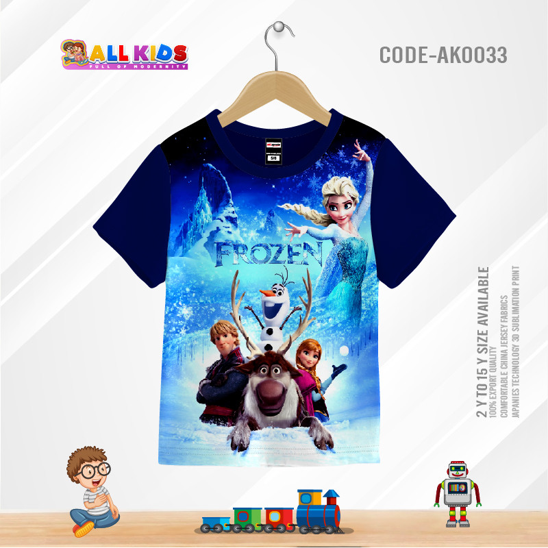FROZEN 2 WITH GOAT KIDS 3D T-SHIRT HALF SLEEVE-AK0033