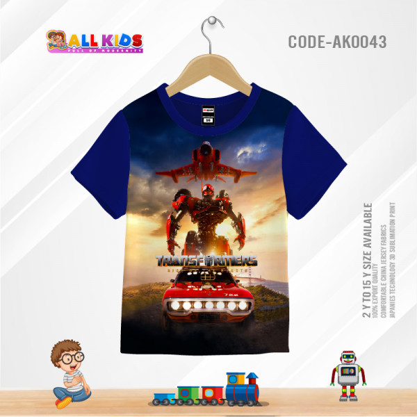 TRANSFORMATIONS KIDS 3D T-SHIRT HALF SLEEVE (SUBLIMATION PRINT)-AK0043