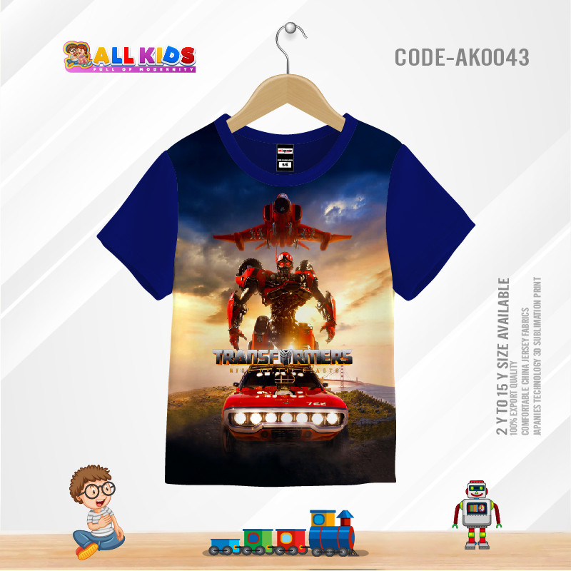 TRANSFORMATIONS KIDS 3D T-SHIRT HALF SLEEVE (SUBLIMATION PRINT)-AK0043