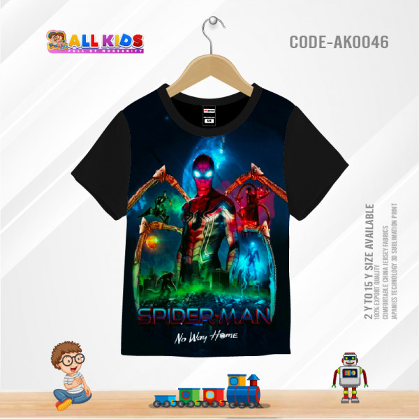 SPIDERMAN KIDS 3d T-SHIRT HALF SLEEVE (SUBLIMATION PRINT)-AK0046