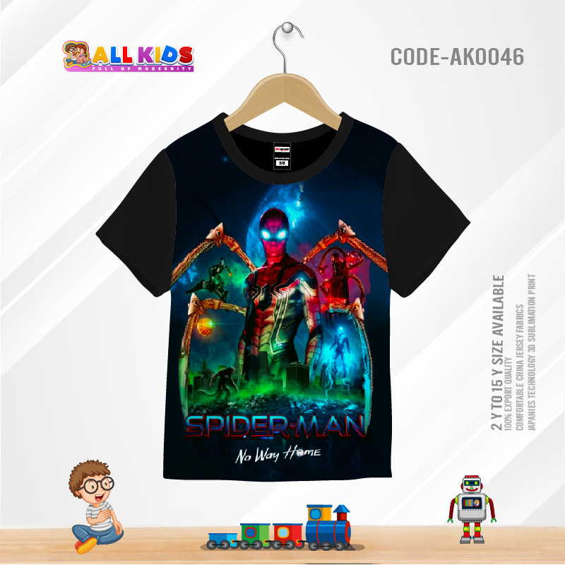 SPIDERMAN KIDS 3d T-SHIRT HALF SLEEVE (SUBLIMATION PRINT)-AK0046