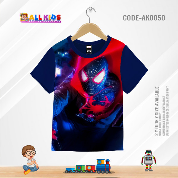 SPIDERMAN KIDS 3D T-SHIRT HALF SLEEVE (SUBLIMATION PRINT)-AK0050