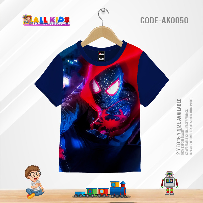 SPIDERMAN KIDS 3D T-SHIRT HALF SLEEVE (SUBLIMATION PRINT)-AK0050
