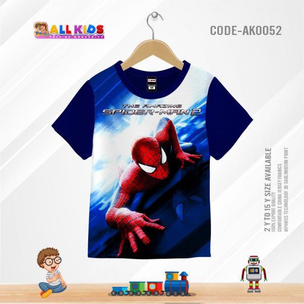 SPIDERMAN KIDS 3D T-SHIRT HALF SLEEVE (SUBLIMATION PRINT)-AK0052