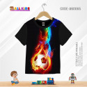 FOOTBALL FIRE KIDS 3D T-SHIRT HALF SLEEVE-AK0065
