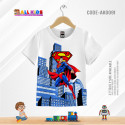 SUPERMAN WHITE KIDS 3D T-SHIRT HALF SLEEVE (SUBLIMATION PRINT)-AK0091