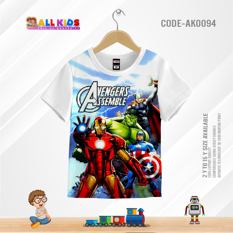 Avengers white t-shirt half sleeve-AKHRC3.4