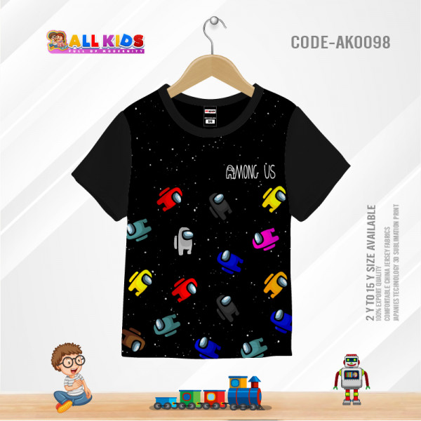 Among us black t-shirt half sleeve-AKHRC1.4