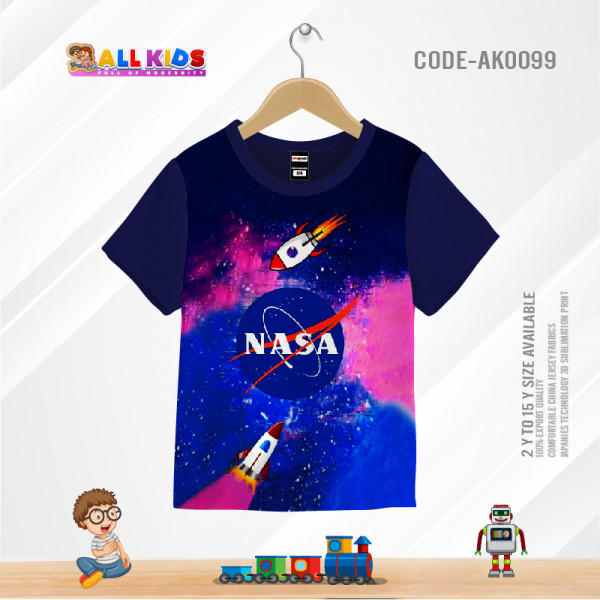 NASA KIDS 3D T-SHIRT HALF SLEEVE (SUBLIMATION PRINT)-AK0099