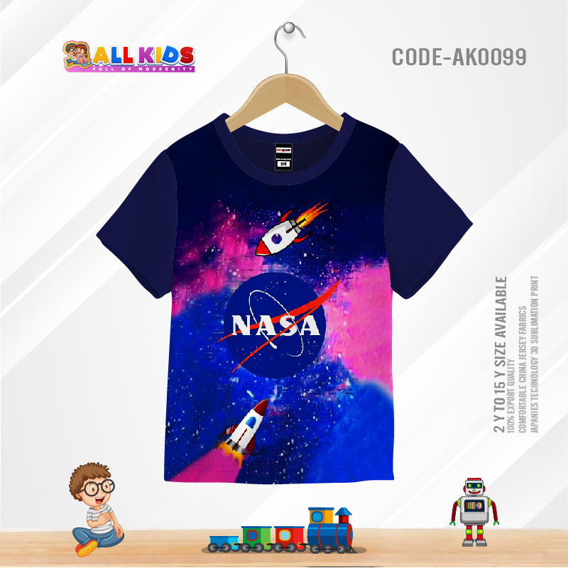 NASA KIDS 3D T-SHIRT HALF SLEEVE (SUBLIMATION PRINT)-AK0099