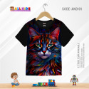 Cat colorful t-shirt half sleeve-AKHRC5.4