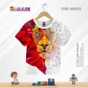 Lion white t-shirt half sleeve-AKHRC2.3